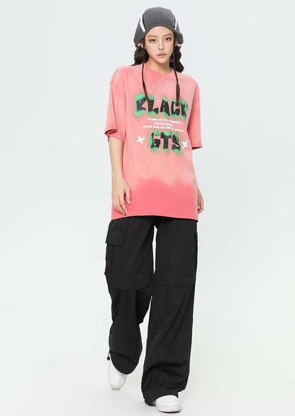 見逃し厳禁   ストリート系 アルファベット プリントTシャツ ＜F-2921＞