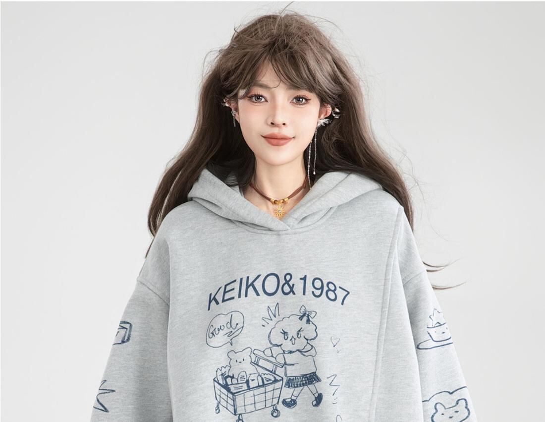 個性的なデザイン カジュアル 大人可愛い パーカーF-10255