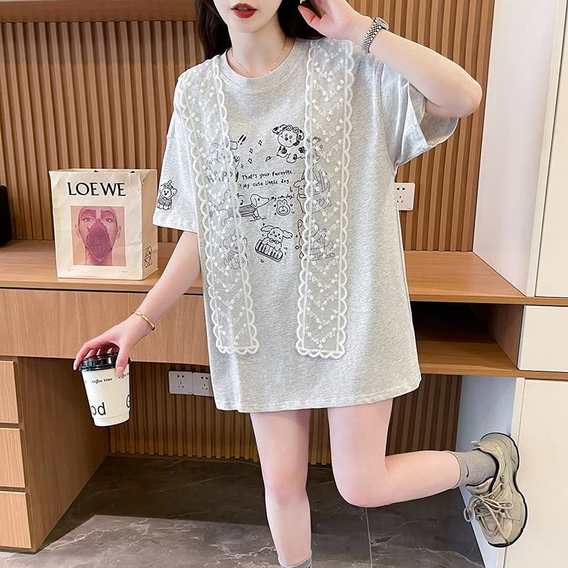 早い者勝ち 絶対流行 売れ筋 早い者勝ち カジュアル 2色選択 Tシャツ<F-11347>