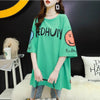 着回し力抜群   ゆったりロング丈切り替え三色半袖Tシャツ＜F-8121＞