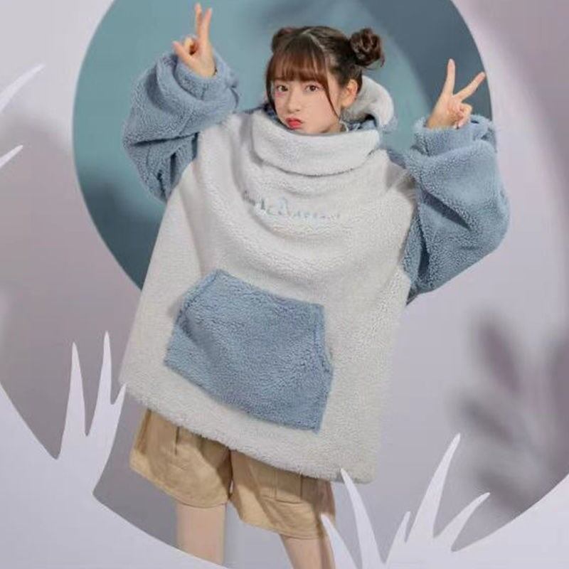 大好評 保温 ゆったり 防風 防寒 フード付き プラスベルベット ボアパーカー2色F-10130