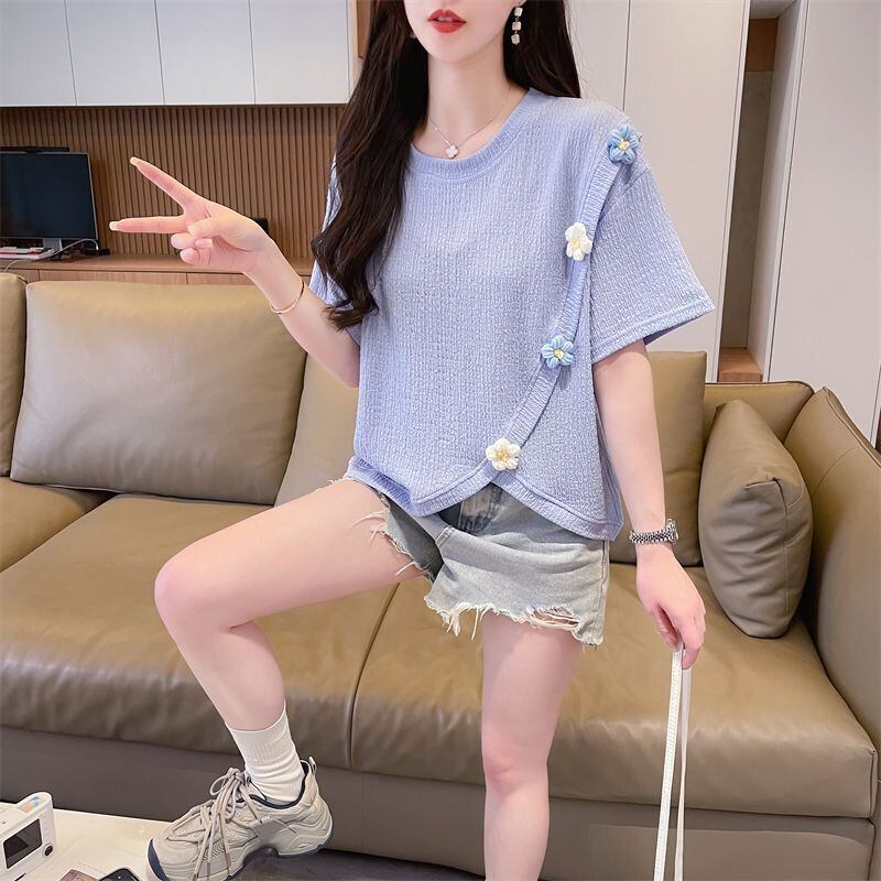 超人気 シンプル 好感度UP スウィート 3色選択 半袖Tシャツ＜F-8579＞