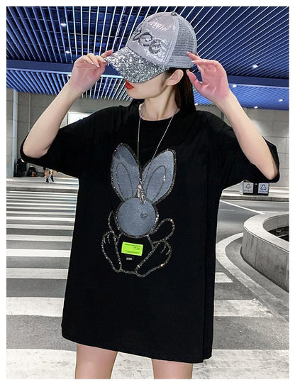 着回し力抜群 ホットダイヤモンド 新作 全2色 半袖Tシャツ カットソー ＜F-8703＞