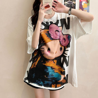 大人可愛い 好感度UP 海外トレンド カジュアル 全3色 半袖 Tシャツ ＜F-11121＞