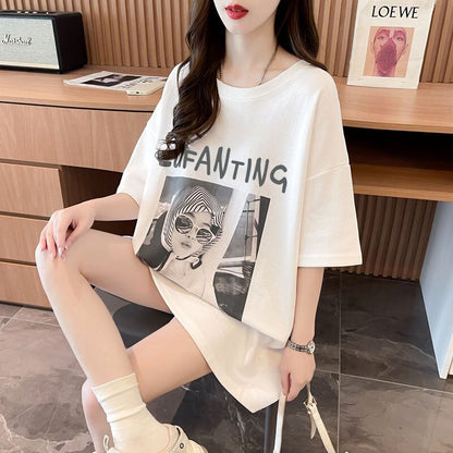 質感のいい 半袖 ラウンドネック Tシャツ ワンピース ＜F-8638＞