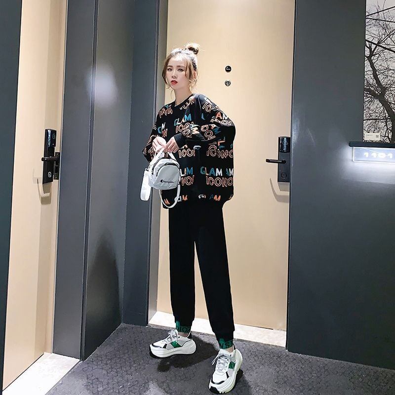 女子マスト おしゃれ度高め デザイン性抜群 着心地良い 2色選択 トップス+パンツセット ＜F-10449＞