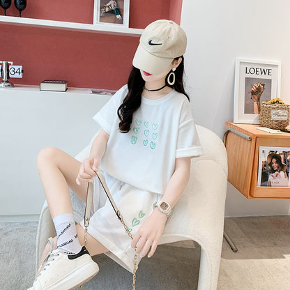 売り切れ必至 カジュアル 上質 ルーズ 半袖Ｔシャツⅹパンツセット全3色 <F-8234>