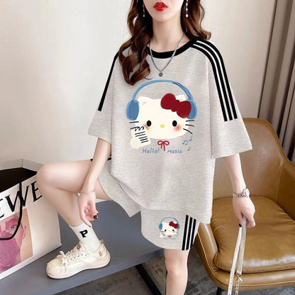 【人気急上昇中！】美人度アップ カジュアル 夏に嬉しい機能付き 半袖Ｔシャツⅹパンツセット全3色<F-11474>