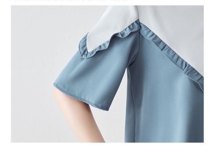 【半額！期間限定！！】 ファッション 定番シンプル 上質 シフォン 半袖<F-6595>