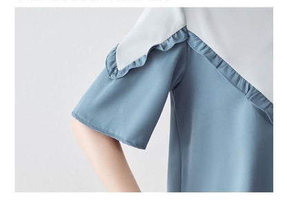 【半額！期間限定！！】 ファッション 定番シンプル 上質 シフォン 半袖<F-6595>