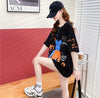 【個性派】 プリント カジュアル ビッグロゴ ゆったりトップス 半袖Tシャツ 全2色＜F-4940＞