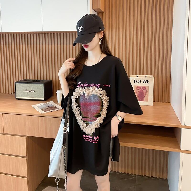 絶対欲しい プリント ロゴ ゆったり 3色半袖Tシャツ＜F-8315＞