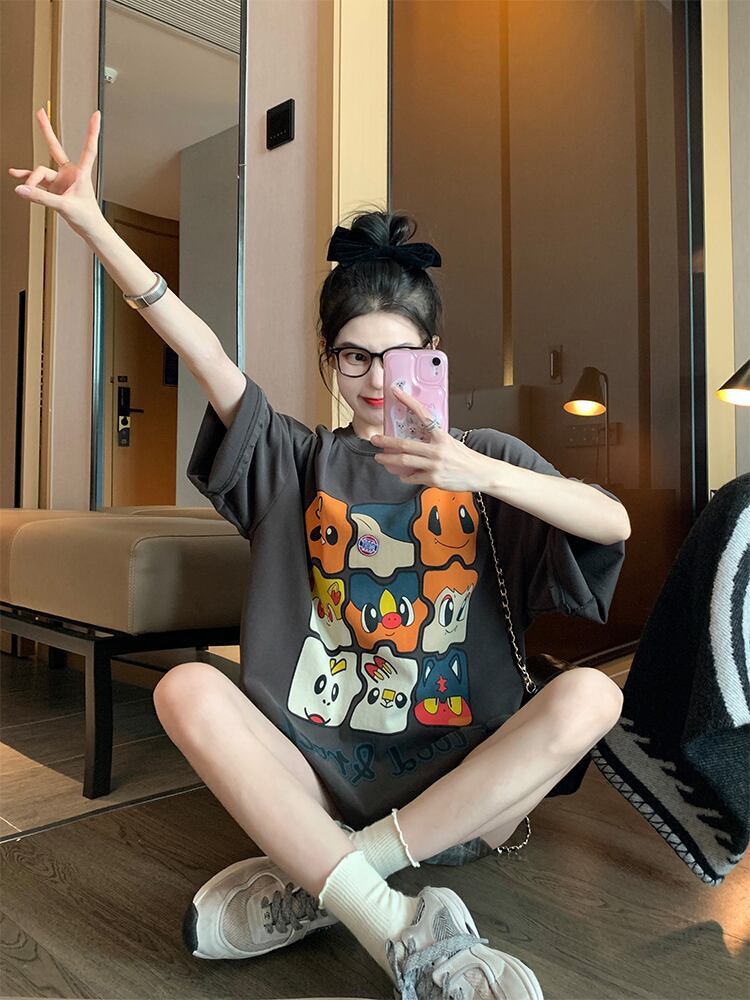 話題沸騰中 高級感溢れる オシャレ度満点 Tシャツ カットソー＜F-8369＞