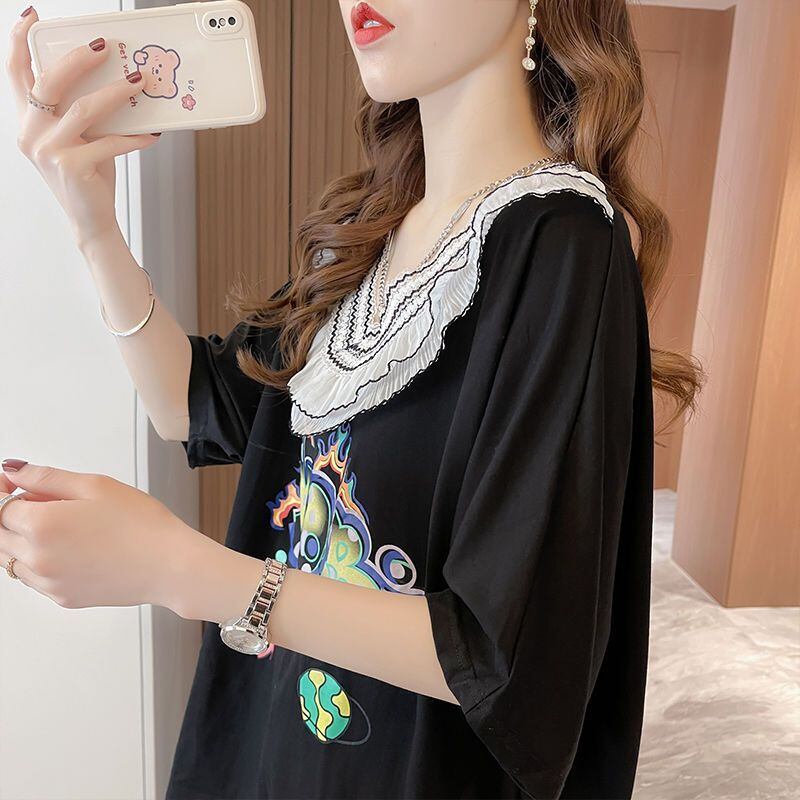 【半額！期間限定！！】オシャレ度満点 キュート 着心地抜群 プリント 全3色 Tシャツ カットソー＜F-8536＞