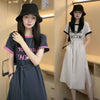 売り切れ必至 簡潔 上質 半袖Tシャツワンピース<F-8288>