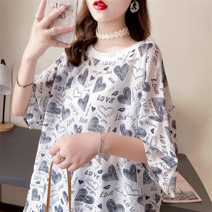 元気いっぱい   ゆったり 半袖 Tシャツワンピース ＜F-2100＞