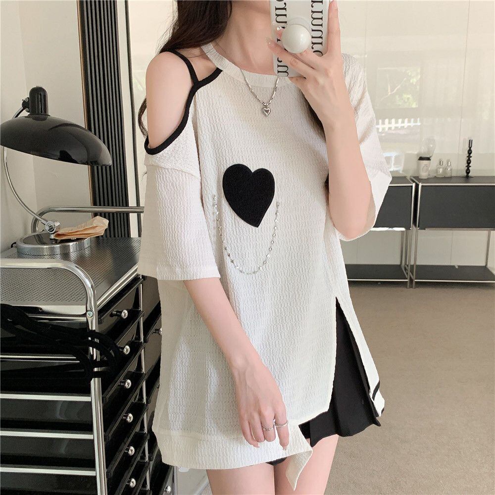 超人気商品 オフショルダー ファッション Tシャツ ＜F-8667＞