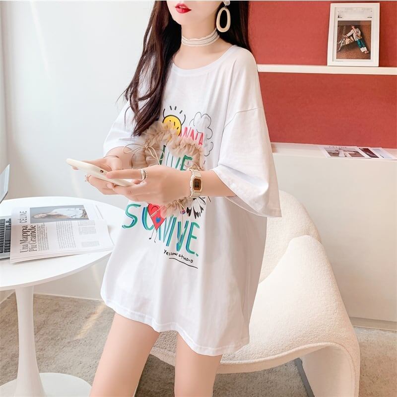 デザイン感   チャーミング Tシャツ カットソー＜F-3529＞