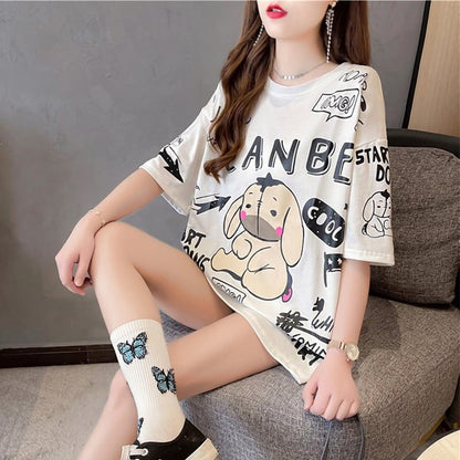 【新商品】大注目   プリント 半袖Tシャツ 全3色＜F-4933＞
