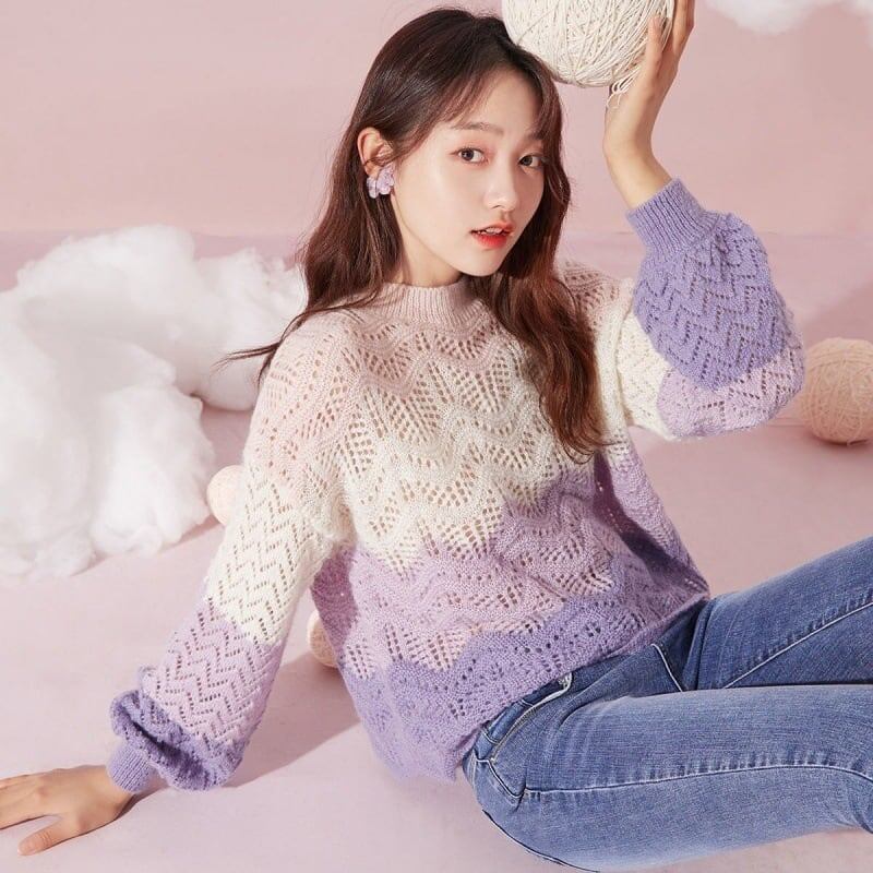 ファッション   大人度アップ 3色選択可 ニット セーター＜F-2467＞