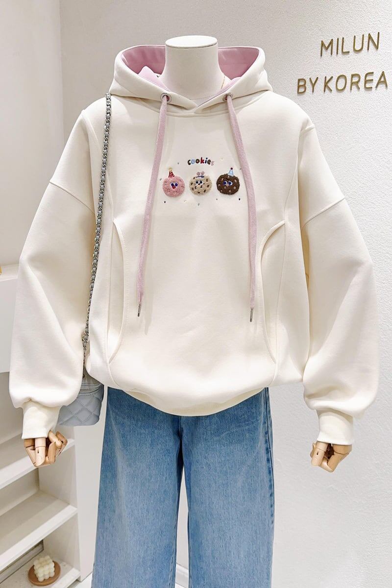 定番シンプルゆったりフード付きパーカ全3色トップス<F-4742>
