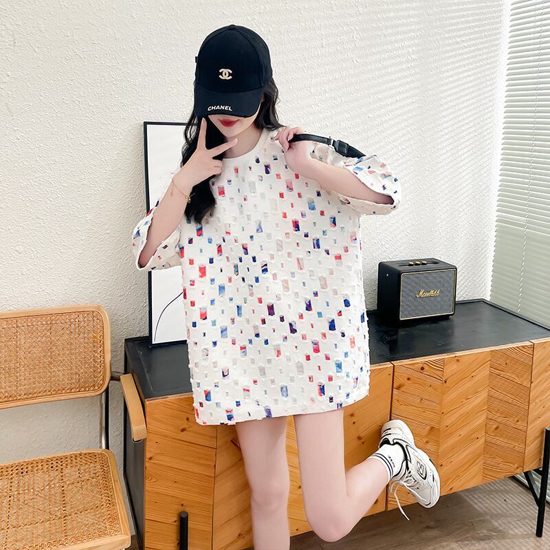 着回し力抜群 カジュアル 個性派 ゆったりトップス 半袖Tシャツ 全2色＜F-8263＞