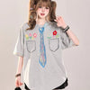 定番シンプル 絶対流行 今季マストバイ 早い者勝ち カジュアル 2色選択 Tシャツ<F-11664>