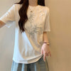 おすすめ 海外トレンド カジュアル モーダル 刺繍 半袖Tシャツ＜F-8476＞