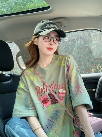 超人気商品 特別デザイン 個性派 絞り染め 半袖 Tシャツ ＜F-8661＞