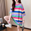 新商品 ストライプ柄 定番シンプル Tシャツ ゆったり半袖＜F-8700＞