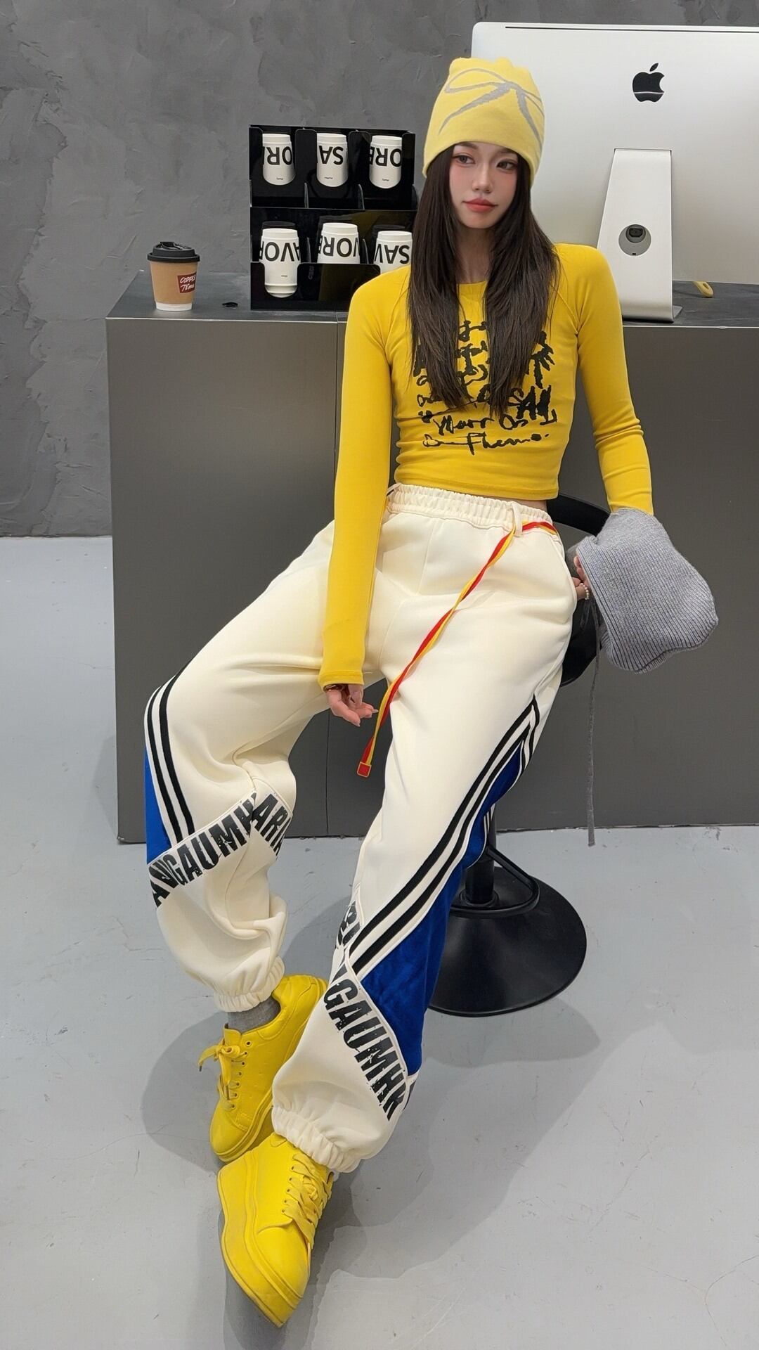 超人気 切り替え デザイン 2色 スウェット ジョガーパンツ F-12286