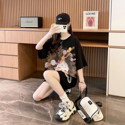 新商品 ファッション 個性派 プリント全3色 半袖Tシャツ カットソー ＜F-8604＞