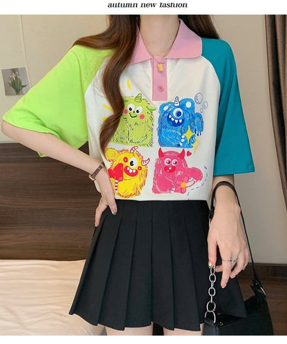 元気いっぱい   POLOネック Tシャツ 半袖 ＜F-2979＞