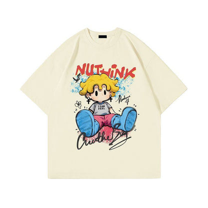 話題沸騰中 目を奪われる 流行新作 カジュアル ゆったり 全2色 半袖Tシャツ＜F-9295＞