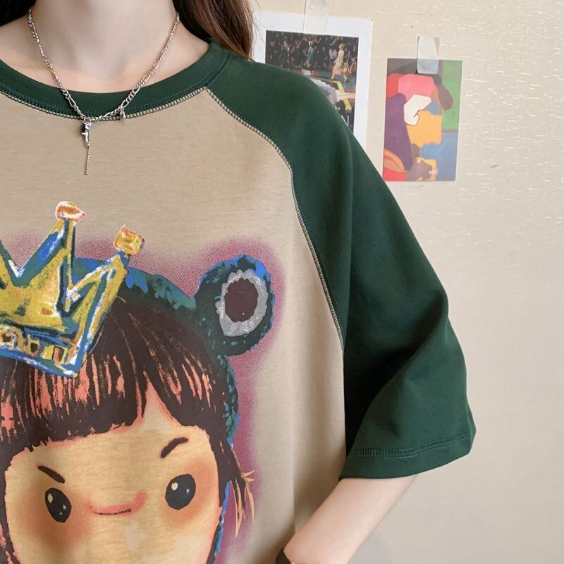話題沸騰中 ビッグロゴ お勧めカラーマッチング ゆったり 半袖Tシャツ＜F-8350＞