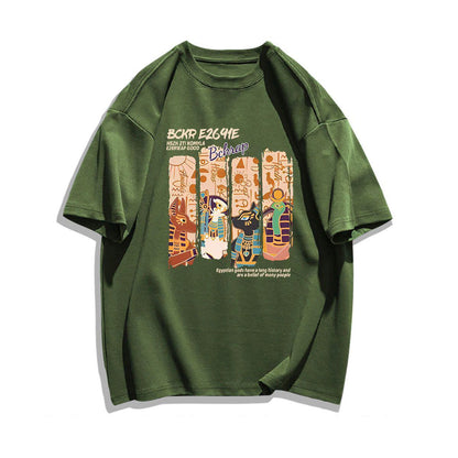着回し力抜群 アバンギャルド 特別デザイン プリント全5色 半袖Tシャツ<F-8712>