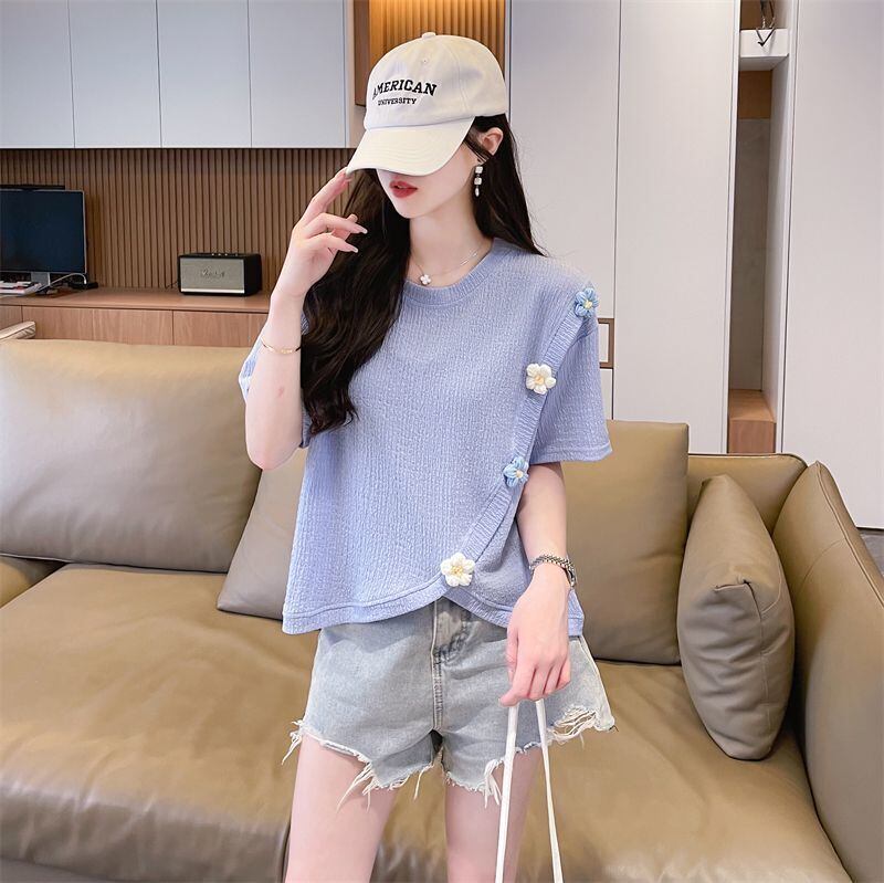 超人気 シンプル 好感度UP スウィート 3色選択 半袖Tシャツ＜F-8579＞