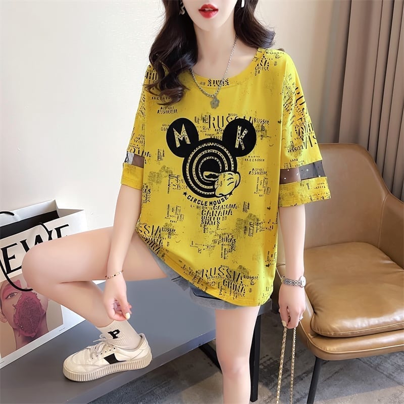 デザインセンス重工業ホットダイヤモンドパーソナライズされた漫画半袖Tシャツ、夏の新しいスタイル<F-2924>
