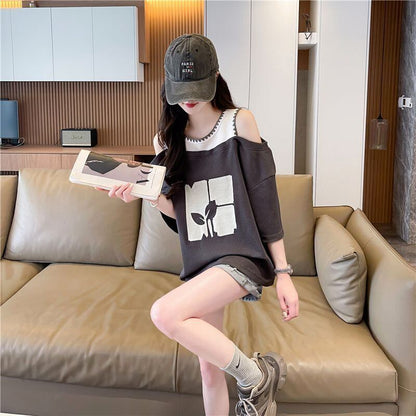 好感度100％ ラウンドネック キュート 半袖 Tシャツ ＜F-8628＞