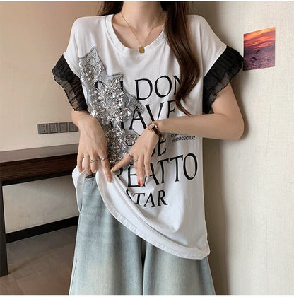 大好評 特別デザイン 着回し力抜群 ゆったり 全2色 半袖Tシャツ＜F-8826＞