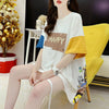 話題沸騰中 配色 オシャレ ゆったり 体型カバー 着?せ 半袖 Tシャツ ＜F-1969＞