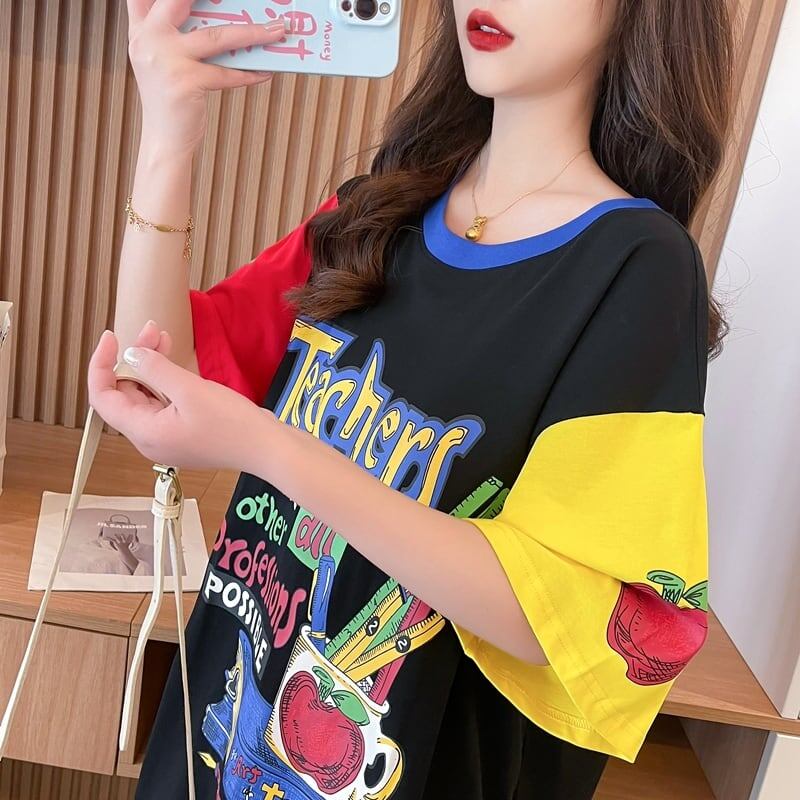 【半額！期間限定！！】カジュアル ルーズ キュート Tシャツ<F-6611>