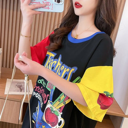 【半額！期間限定！！】カジュアル ルーズ キュート Tシャツ<F-6611>