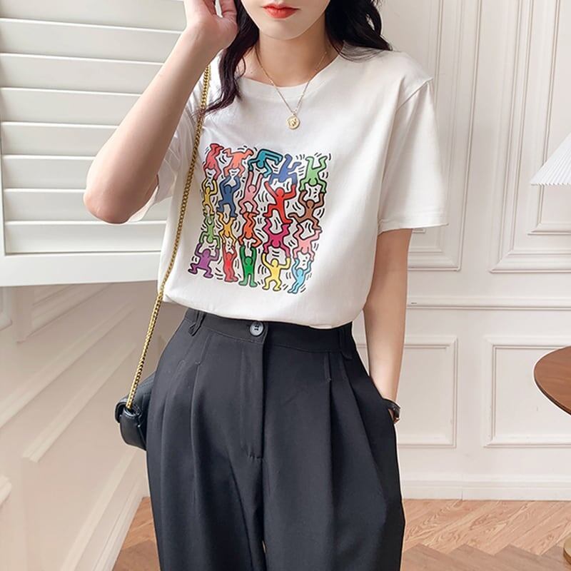 オシャレ度満点   着心地抜群 Tシャツ カットソー＜F-3408＞