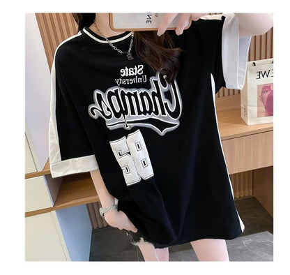 絶対流行 一目惚れ 個性的なデザイン 2色選択可 プリント Tシャツ カットソー＜F-8279＞