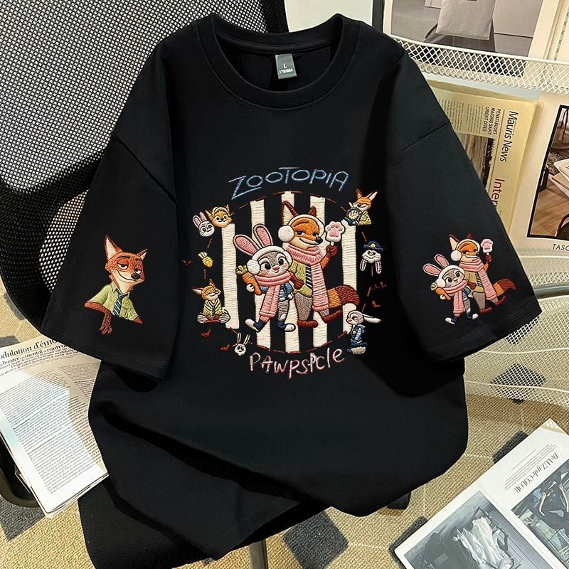 ゆったり 4色展開 ユニセックス ロゴプリント ダメージ加工Tシャツ<F-13048>