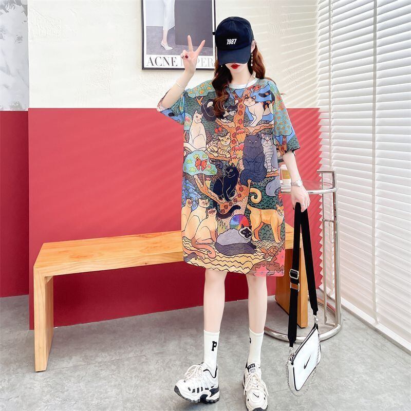 大人可愛い 売れ筋 絶対流行 早い者勝ち カジュアル  Tシャツ ワンピース<isf-11448>