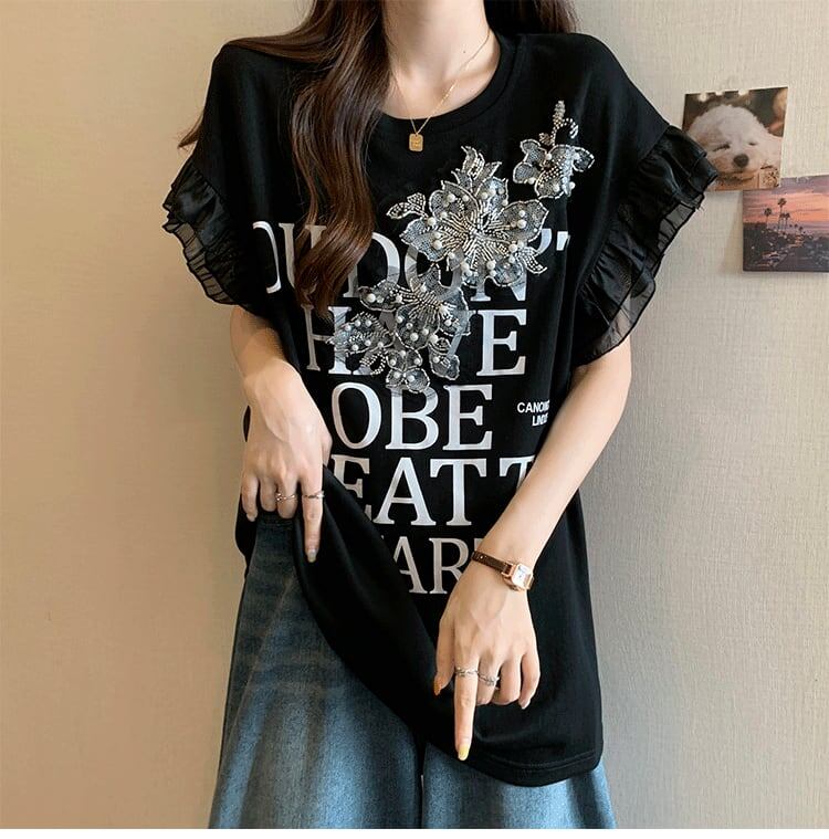 大好評 特別デザイン 着回し力抜群 ゆったり 全2色 半袖Tシャツ＜F-8826＞