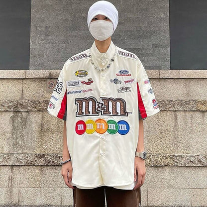 【半額！期間限定！！】定番シンプル  主役級  美人度アップ   売れ筋  全2色 男女兼用 ロゴプリント 半袖シャツ F-13033