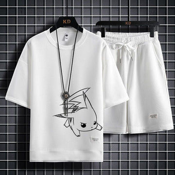 【ランキングNO.1】男女兼用 上質 プリント Tシャツ & ショーツ セットアップ F-7063